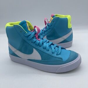 Nike Blazer Mid '77 Dance DQ6084-400 Youth Size 5Y Shoes Blue Pink Green Sneaker